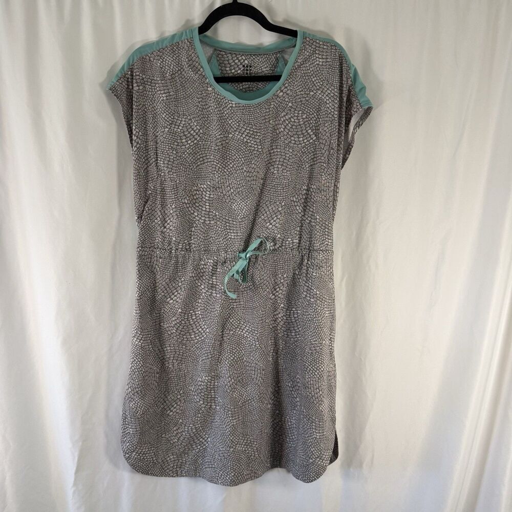 Title Nine Athletic Dress Women's Large Grey Printed Short Sleeve Round Neck